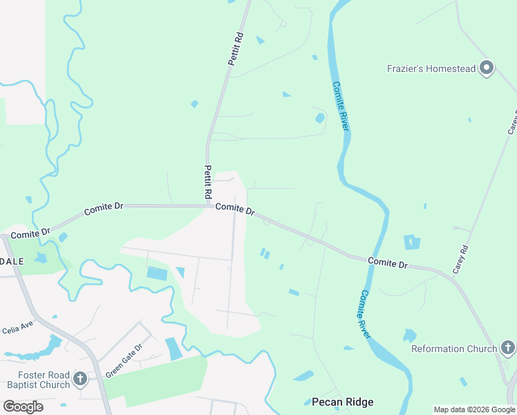map of restaurants, bars, coffee shops, grocery stores, and more near 8503 Comite Drive in Baker