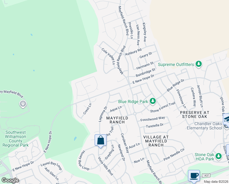 map of restaurants, bars, coffee shops, grocery stores, and more near 3937 Vallarta Lane in Round Rock