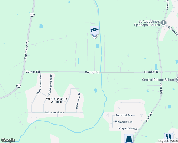 map of restaurants, bars, coffee shops, grocery stores, and more near 11244 Gurney Road in Baker