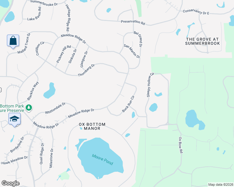 map of restaurants, bars, coffee shops, grocery stores, and more near 434 Meadow Ridge Drive in Tallahassee