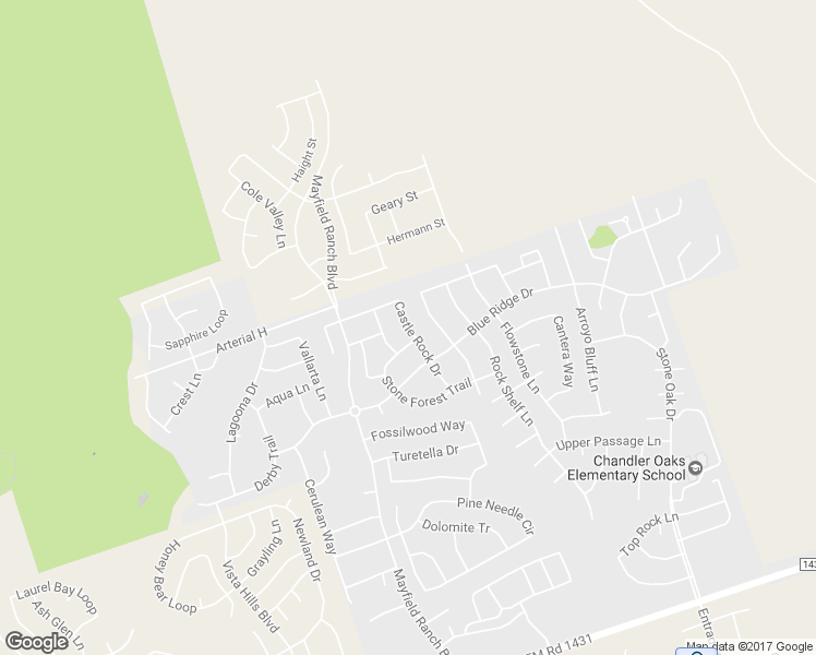 map of restaurants, bars, coffee shops, grocery stores, and more near 3733 Castle Rock Drive in Round Rock