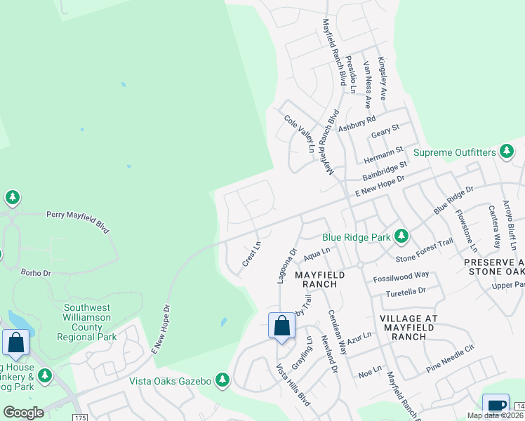 map of restaurants, bars, coffee shops, grocery stores, and more near 4005 Sapphire Loop in Round Rock