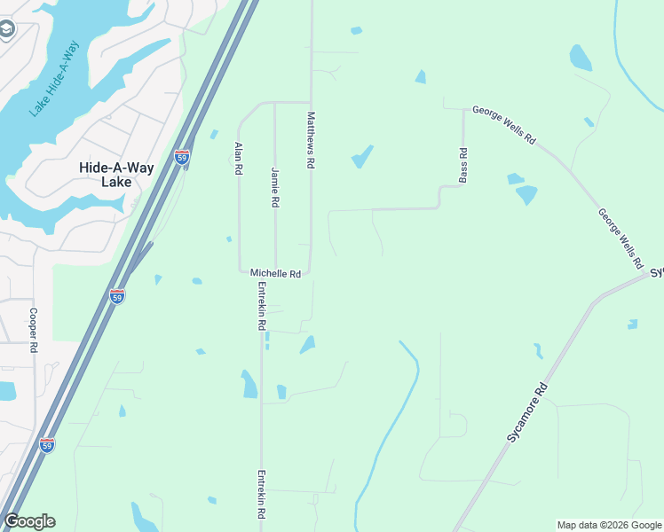 map of restaurants, bars, coffee shops, grocery stores, and more near 160 Bass Road in Carriere