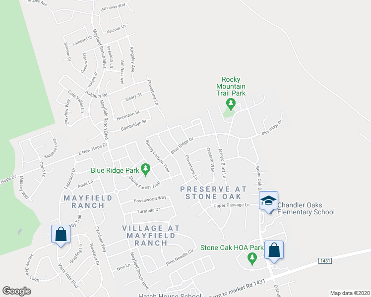 map of restaurants, bars, coffee shops, grocery stores, and more near 3461 Flowstone Lane in Round Rock