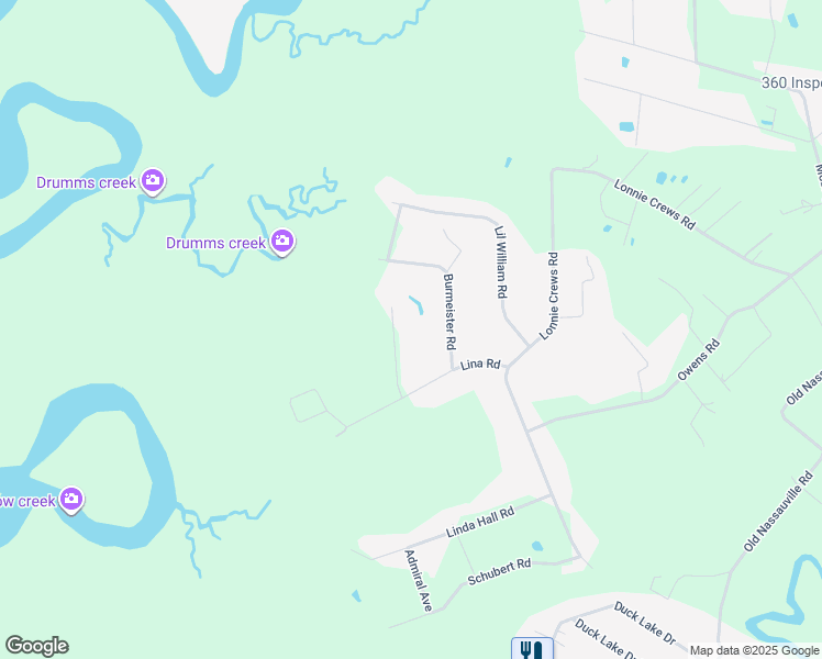 map of restaurants, bars, coffee shops, grocery stores, and more near 85156 Shiloh Place in Fernandina Beach