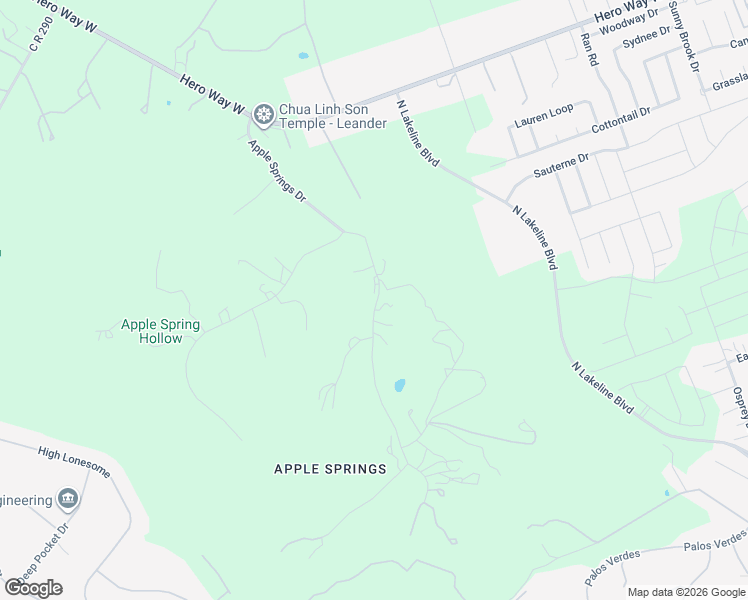map of restaurants, bars, coffee shops, grocery stores, and more near 19407 Apple Springs Drive in Leander