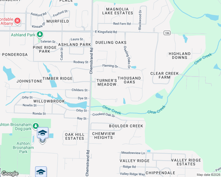 map of restaurants, bars, coffee shops, grocery stores, and more near 3111 Turners Meadow Road in Pensacola