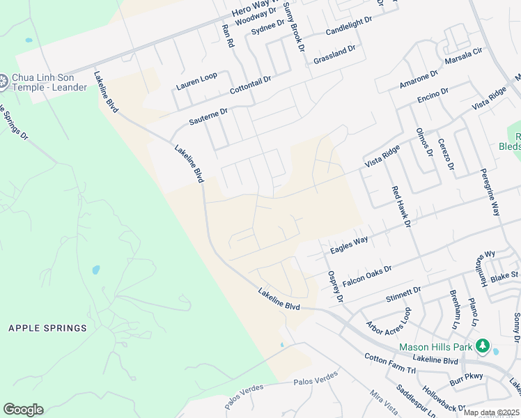 map of restaurants, bars, coffee shops, grocery stores, and more near 603 Osprey Dr in Leander
