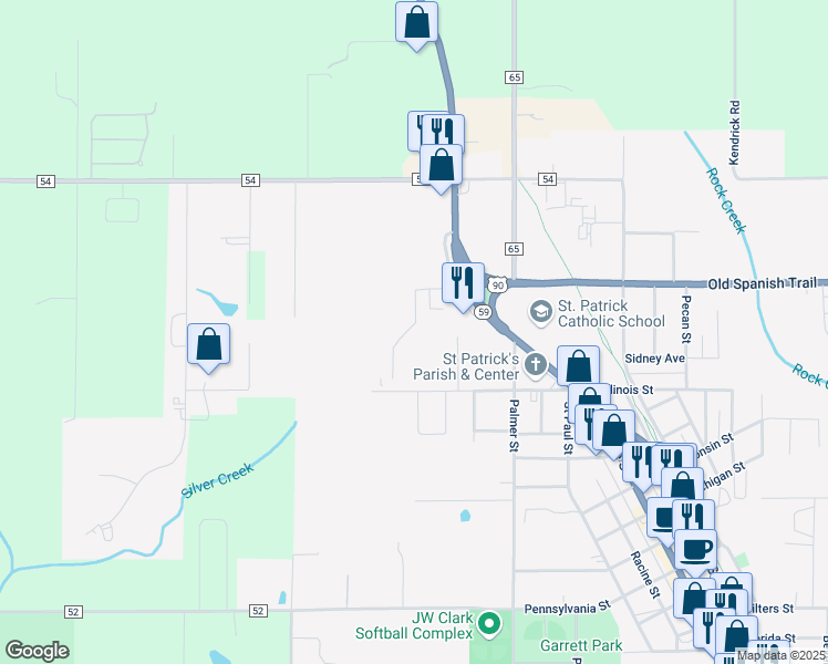 map of restaurants, bars, coffee shops, grocery stores, and more near 300 Baldwin Farms Place in Robertsdale