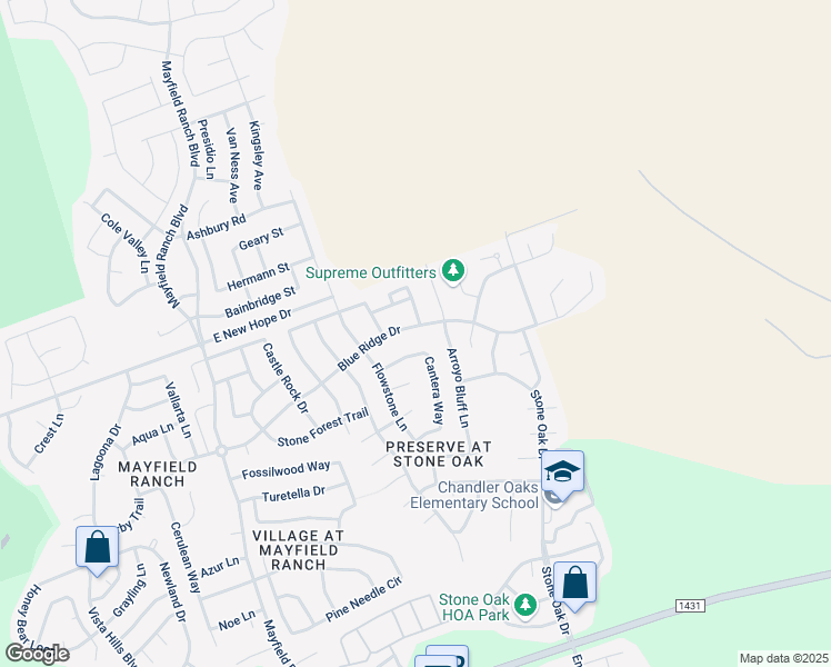 map of restaurants, bars, coffee shops, grocery stores, and more near 3307 Blue Ridge Drive in Round Rock