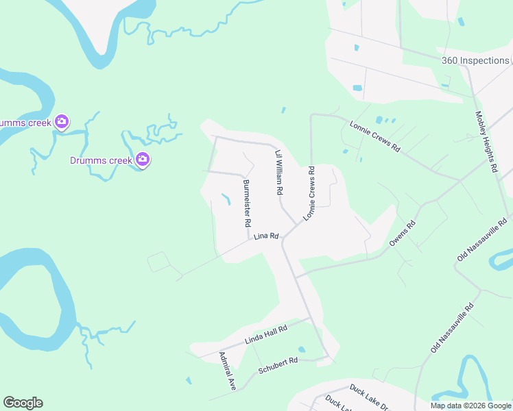 map of restaurants, bars, coffee shops, grocery stores, and more near 85118 Burmeister Road in Fernandina Beach