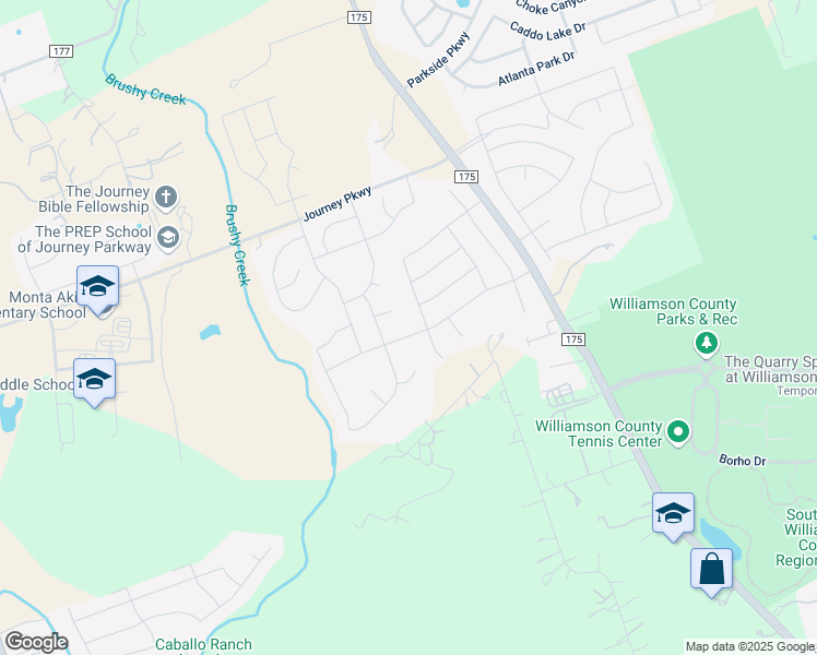 map of restaurants, bars, coffee shops, grocery stores, and more near 3817 Mineral Drive in Leander