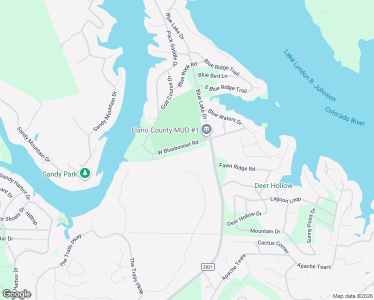 map of restaurants, bars, coffee shops, grocery stores, and more near 113 West Bluebonnet Road in Horseshoe Bay