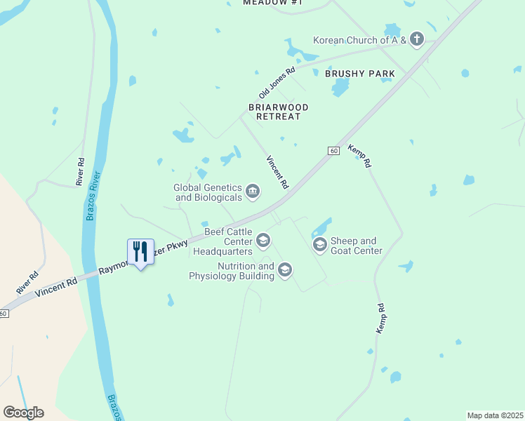 map of restaurants, bars, coffee shops, grocery stores, and more near 7746 Raymond Stotzer Parkway in College Station