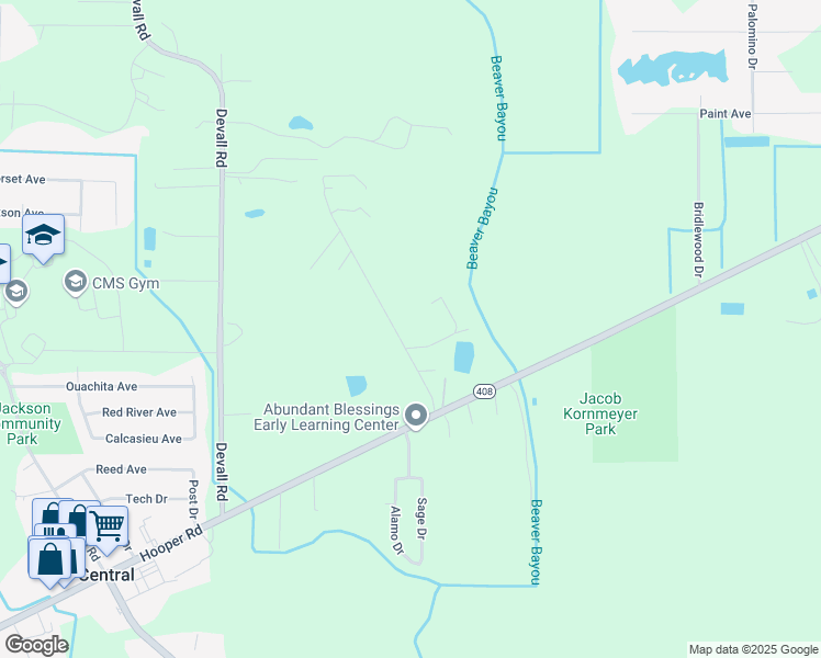 map of restaurants, bars, coffee shops, grocery stores, and more near 12276 Roundsaville Road in Baton Rouge