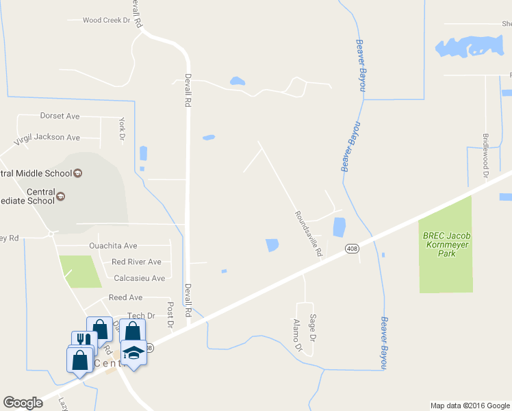 map of restaurants, bars, coffee shops, grocery stores, and more near 12531 Roundsaville Road in Baton Rouge