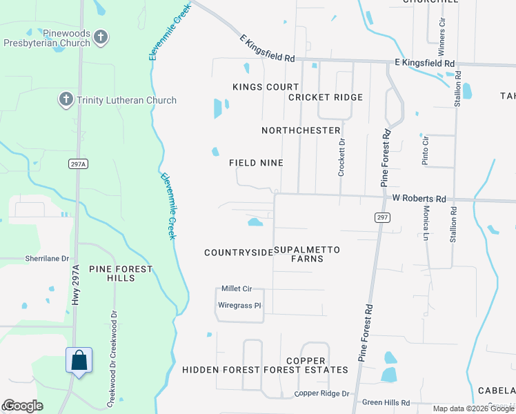 map of restaurants, bars, coffee shops, grocery stores, and more near 2691 West Roberts Road in Cantonment