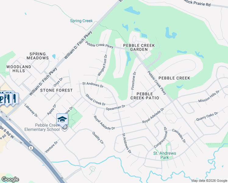 map of restaurants, bars, coffee shops, grocery stores, and more near 4801 Saint Andrews Drive in College Station