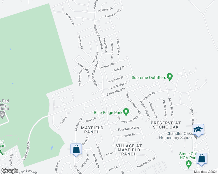 map of restaurants, bars, coffee shops, grocery stores, and more near 3730 Bainbridge Street in Round Rock