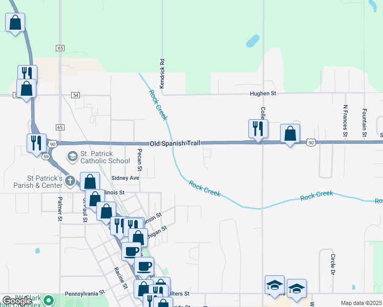 map of restaurants, bars, coffee shops, grocery stores, and more near 18700 U.S. 90 in Robertsdale