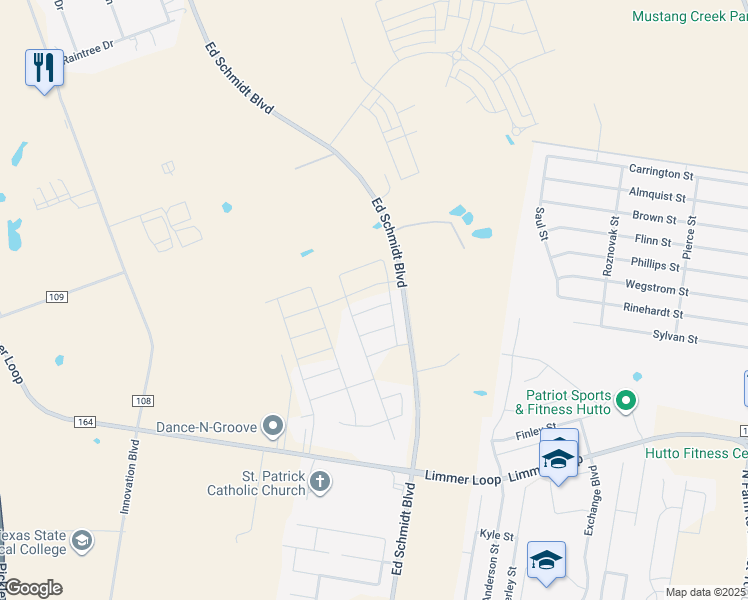 map of restaurants, bars, coffee shops, grocery stores, and more near 1798 County Road 119 in Hutto