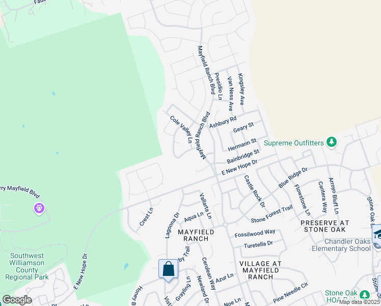 map of restaurants, bars, coffee shops, grocery stores, and more near 3810 Skyview Way in Round Rock