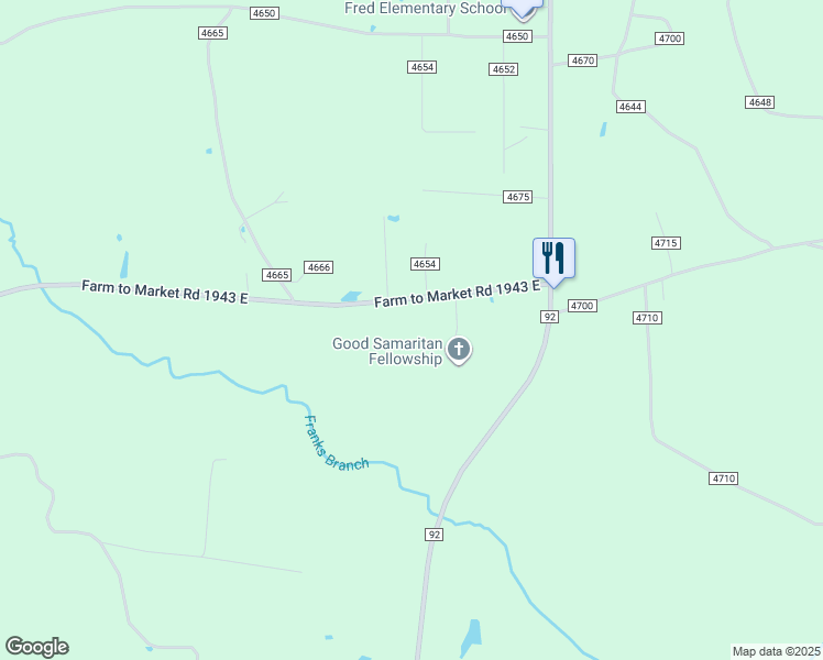 map of restaurants, bars, coffee shops, grocery stores, and more near Farm to Market Road 1943 East in Silsbee