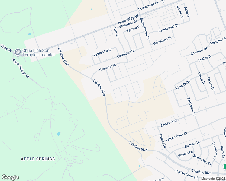 map of restaurants, bars, coffee shops, grocery stores, and more near 2312 Cottontail Dr in Leander