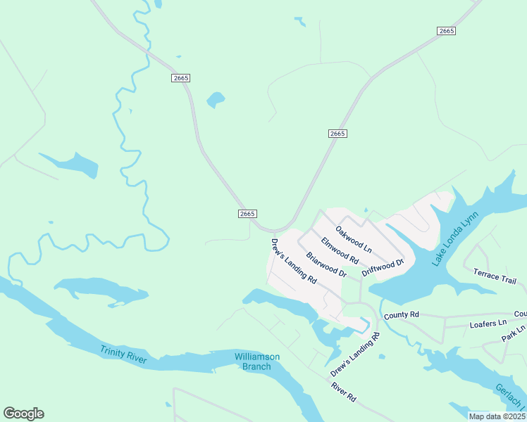 map of restaurants, bars, coffee shops, grocery stores, and more near 4595 Farm to Market Road 2665 in Goodrich