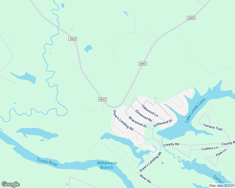 map of restaurants, bars, coffee shops, grocery stores, and more near 4595 Farm to Market Road 2665 in Goodrich