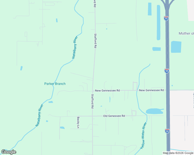 map of restaurants, bars, coffee shops, grocery stores, and more near 49068 Stafford Road in Tickfaw