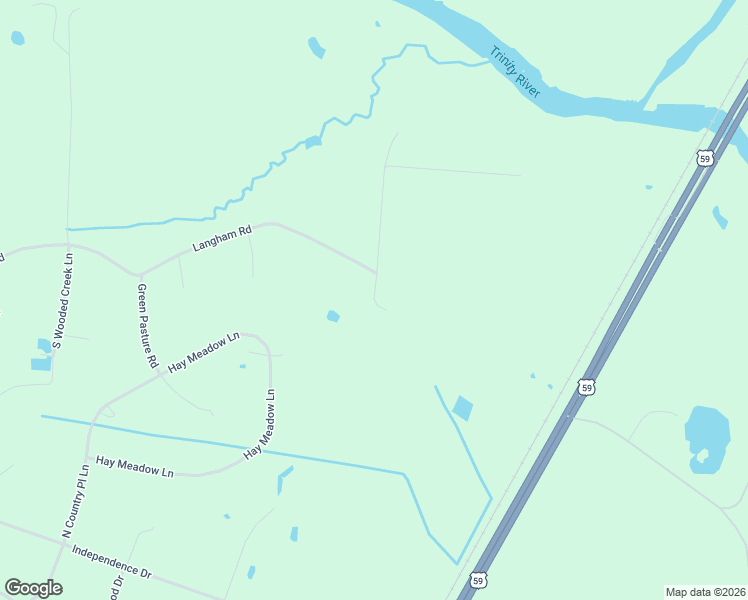 map of restaurants, bars, coffee shops, grocery stores, and more near Langham Road in San Jacinto County