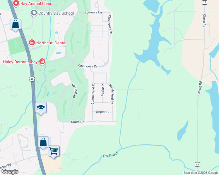 map of restaurants, bars, coffee shops, grocery stores, and more near 301 Poplar Place in Fairhope