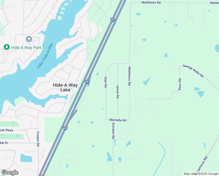 map of restaurants, bars, coffee shops, grocery stores, and more near 76 Alan Road in Carriere
