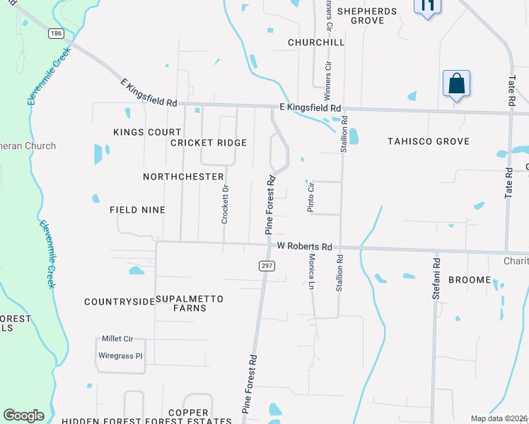 map of restaurants, bars, coffee shops, grocery stores, and more near 2534 Fiddlers Circle in Cantonment