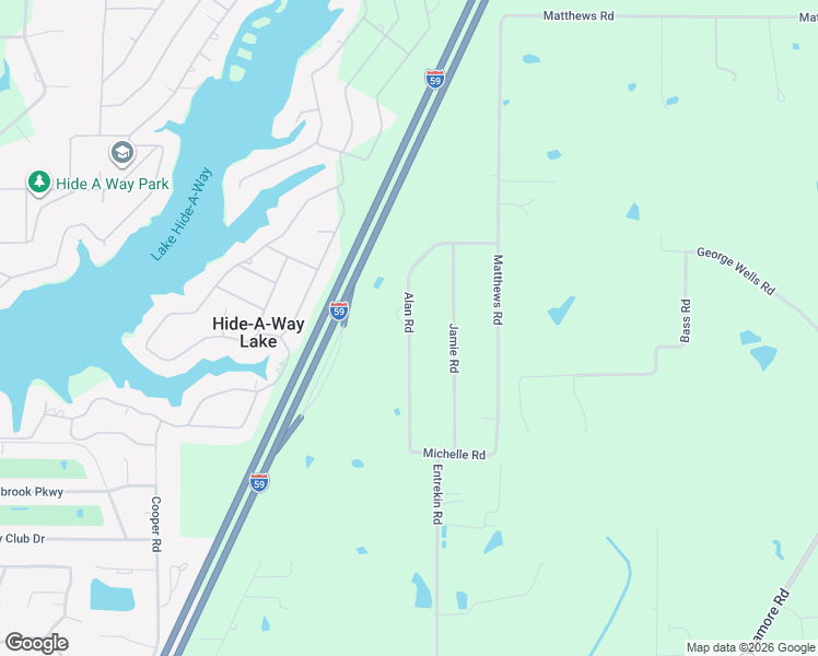 map of restaurants, bars, coffee shops, grocery stores, and more near 76 Alan Road in Carriere