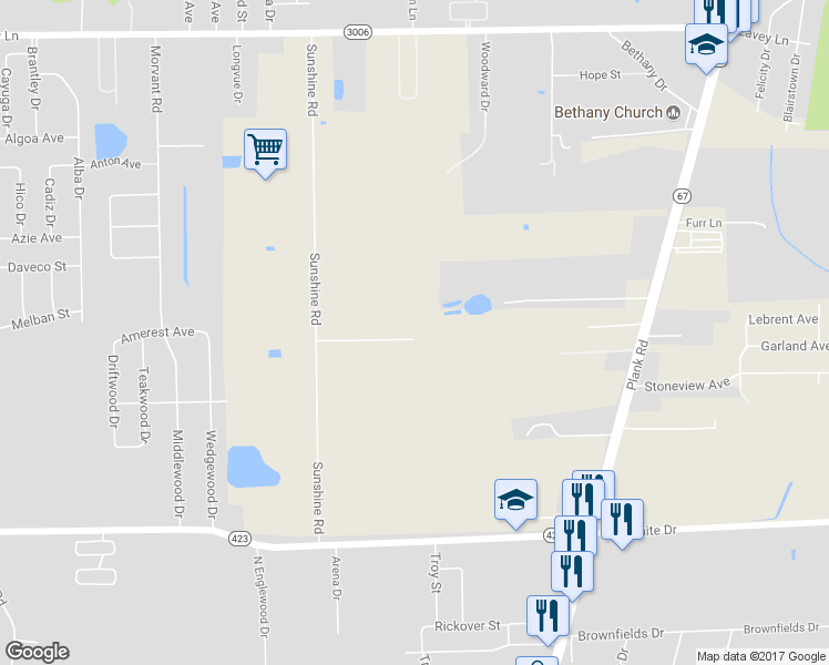 map of restaurants, bars, coffee shops, grocery stores, and more near 5227 Sunshine Park Court in Baton Rouge