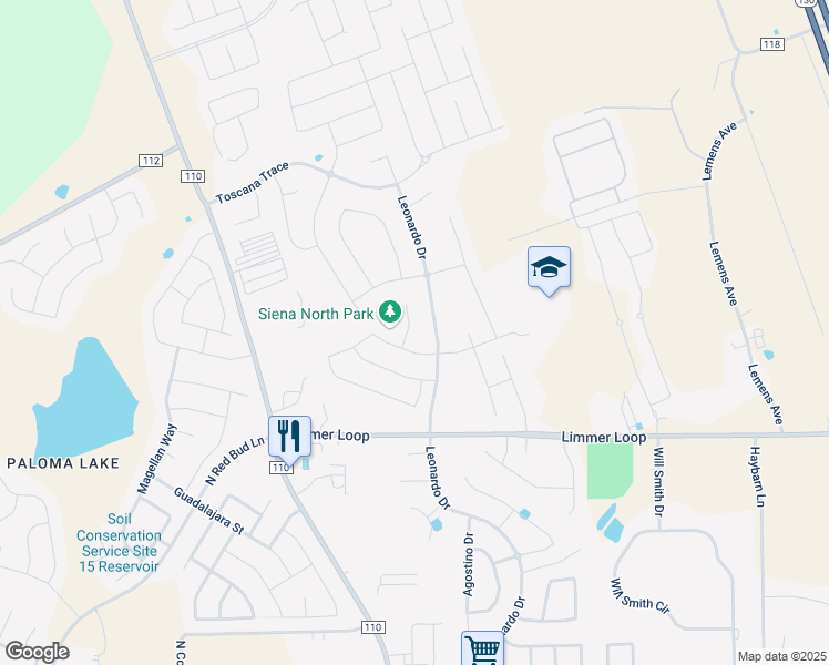 map of restaurants, bars, coffee shops, grocery stores, and more near 6813 Caterina Cove in Round Rock