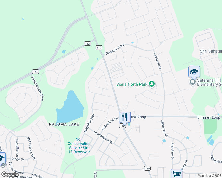 map of restaurants, bars, coffee shops, grocery stores, and more near 3317 De Torres Circle in Round Rock
