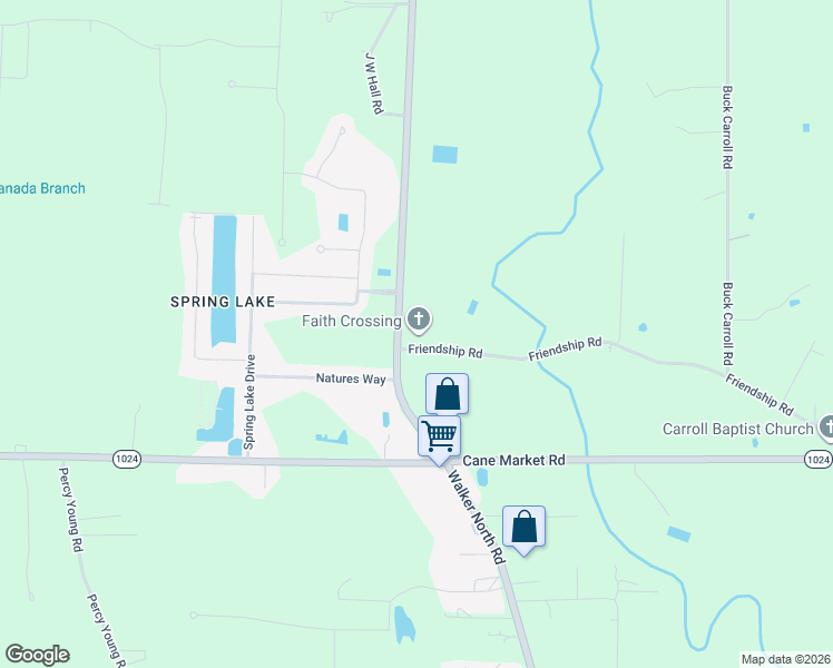 map of restaurants, bars, coffee shops, grocery stores, and more near 13085 Friendship Road in Walker