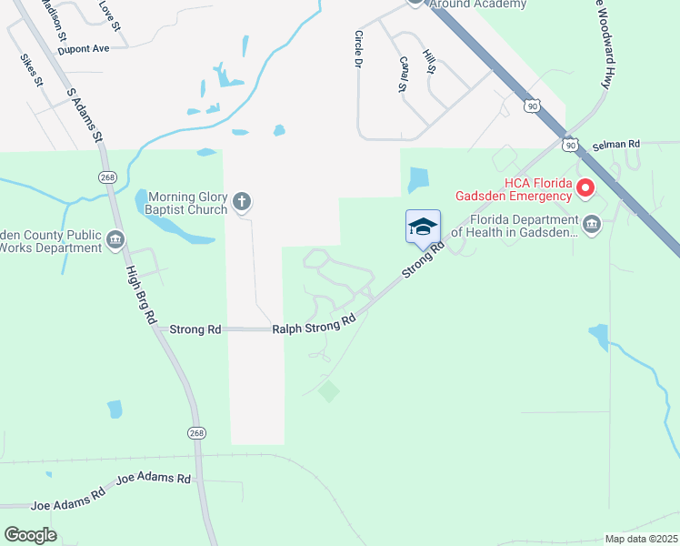 map of restaurants, bars, coffee shops, grocery stores, and more near 635 Strong Road in Quincy