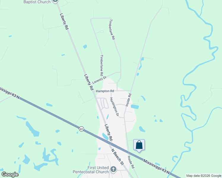 map of restaurants, bars, coffee shops, grocery stores, and more near 134-162 Hampton Road in Picayune