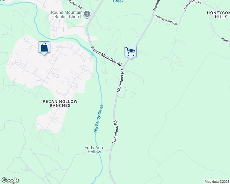 map of restaurants, bars, coffee shops, grocery stores, and more near 22726 Nameless Road in Leander