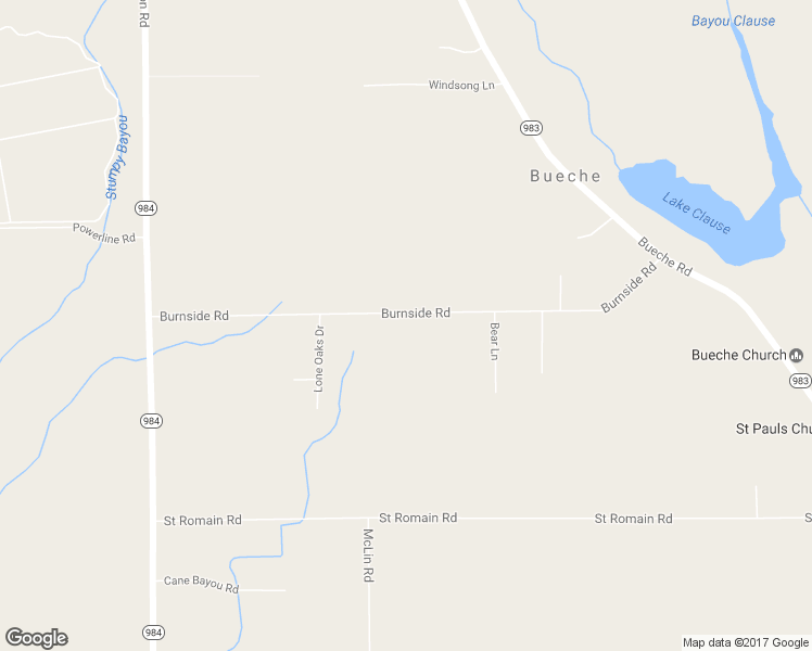 map of restaurants, bars, coffee shops, grocery stores, and more near 9517 Burnside Road in Bueche