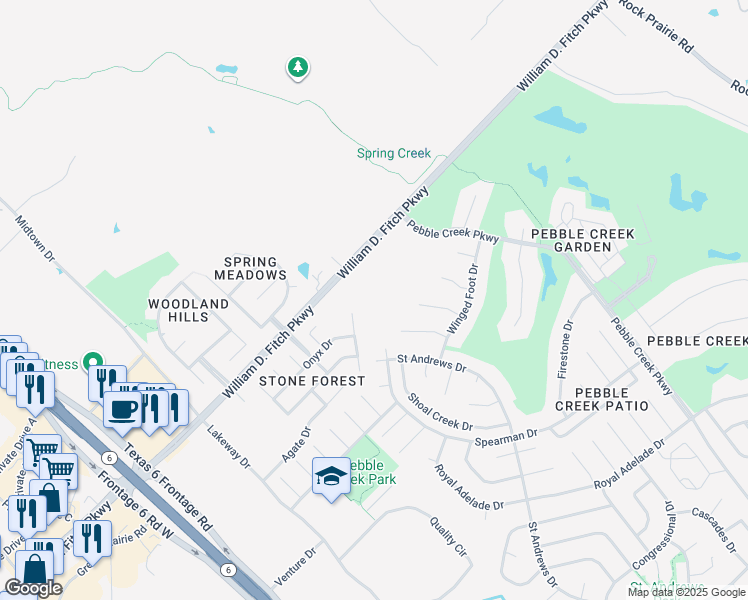 map of restaurants, bars, coffee shops, grocery stores, and more near in College Station