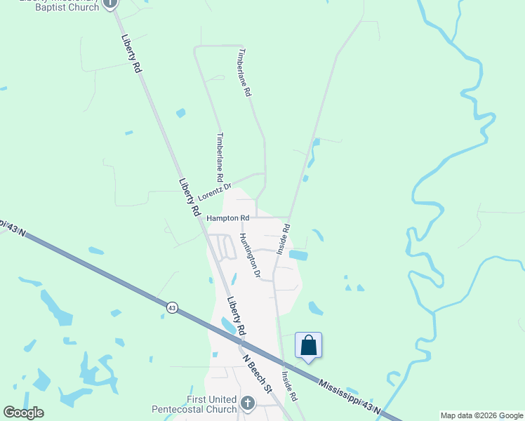 map of restaurants, bars, coffee shops, grocery stores, and more near 134 Hampton Road in Picayune