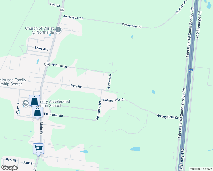 map of restaurants, bars, coffee shops, grocery stores, and more near 390-452 Par Road 1-15 in Opelousas