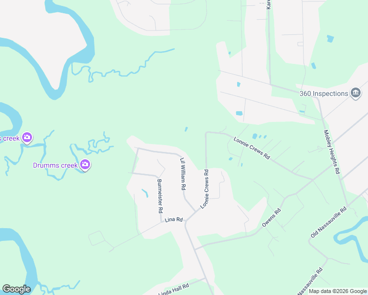 map of restaurants, bars, coffee shops, grocery stores, and more near 85300 Lil William Road in Fernandina Beach