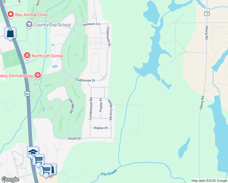 map of restaurants, bars, coffee shops, grocery stores, and more near 112 Cross Creek in Fairhope