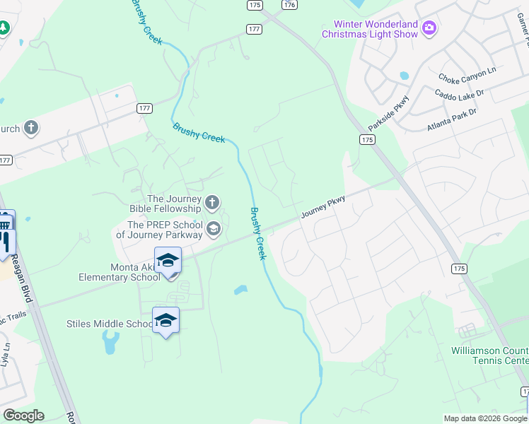 map of restaurants, bars, coffee shops, grocery stores, and more near 3617 Journey Parkway in Leander